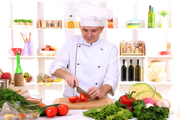 Chef cooking in kitchen