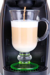 Layered coffee close up