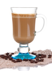 Layered coffee isolated on white