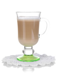 Layered coffee isolated on white