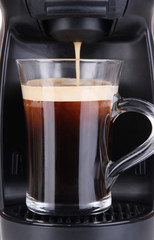 Layered coffee close up