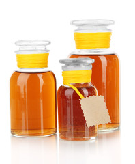 Medicine bottles isolated on white