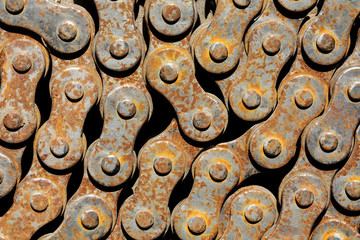 Rusty chain from bicycle