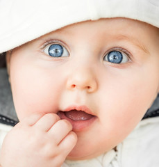 closeup portrait of beautiful baby