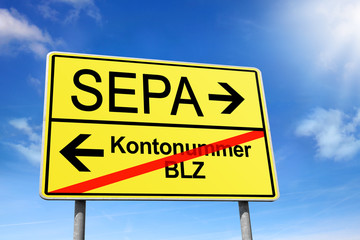 Schild mit SEPA