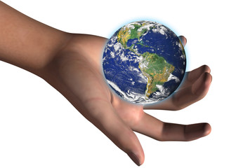 WORLD IN HUMAN HAND - 3D