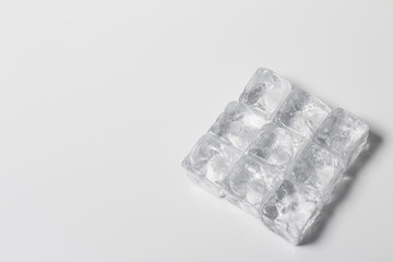 ice on the white background