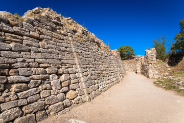 Ancient walls of legendary Troy city, Turkey
