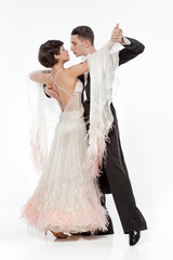 beautiful couple in the active ballroom dance