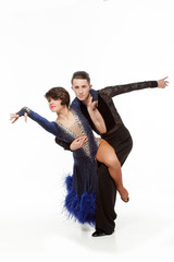 beautiful couple in the active ballroom dance