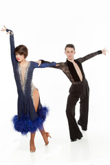 beautiful couple in the active ballroom dance