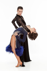beautiful couple in the active ballroom dance