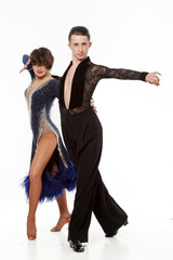 beautiful couple in the active ballroom dance