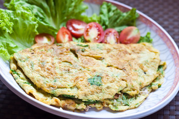 fried egg with vegatable
