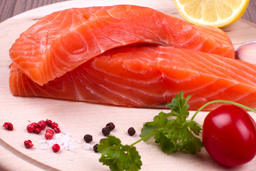 Two pieces of salmon