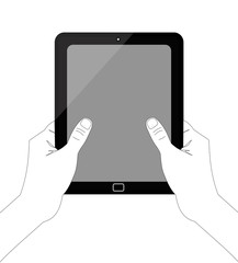 Hand-holding-tablet-vector-inkscape-white-background