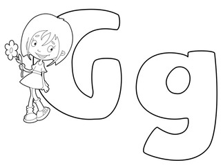 letter G girl outlined
