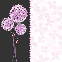 Springtime Purple Pink Hydrangea Flower Greeting Card