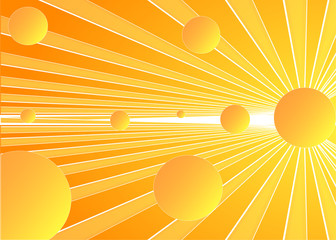 astratto luminoso con sfere tridimensionali sui toni del giallo © passiflora70