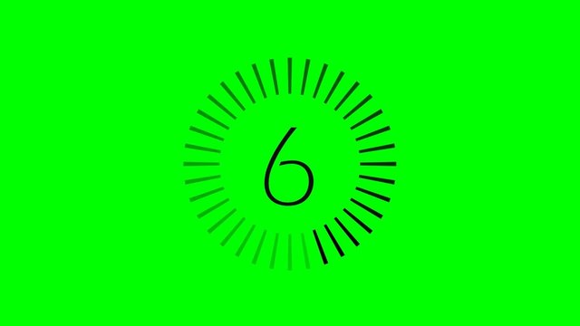 Compte &agrave; rebours fin 10-0 noir - fond vert