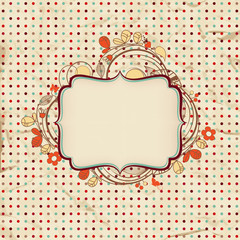 Vintage background with floral frame for text