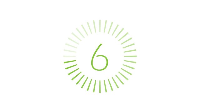 Compte &agrave; rebours fin 10-0 vert