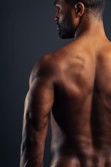 Young African American Man Flexing Triceps