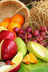 Various fruits.