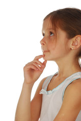 Naklejka premium Beautiful girl thought isolated