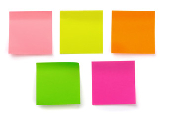 Five color blank sticky notes