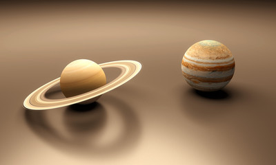 Planets Saturn and Jupiter blank © Tristan3D