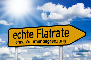 Wegweiser mit echte Flatrate ohne Begrenzung