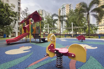 Zelfklevend Fotobehang Singapore Public Housing Children Playground 2 © jpldesigns