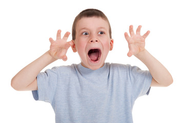 playing boy on white