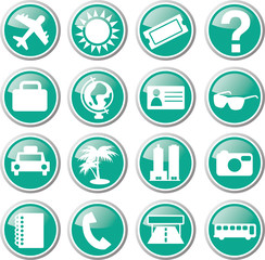 tourist travel icon set