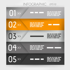 orange infographic five oblique options