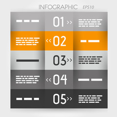 orange infographic five options