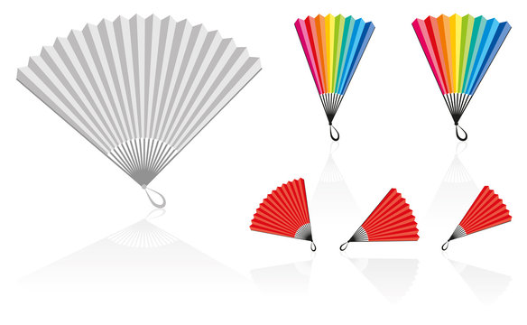 Vector image of fans with a variety of colors