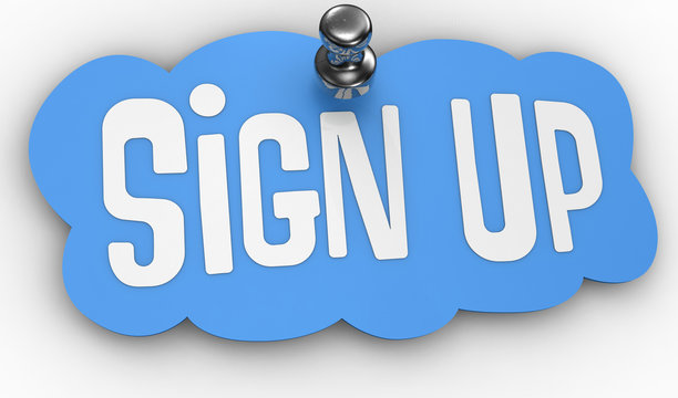 Sign Up website pin label icon