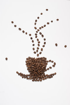 coffee cup and steam silhouette shape
