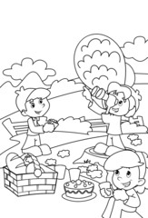 The page with exercises for kids - coloring book