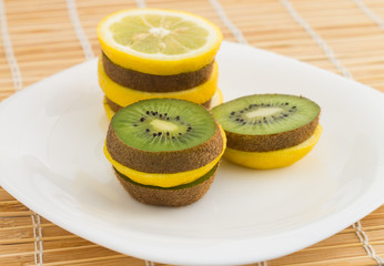 Mixed fruits on white dish