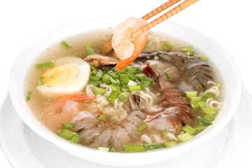 Chinese soup isolated on white