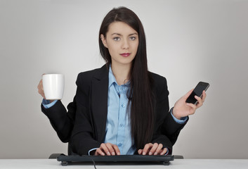 multitasking woman