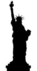 Statue Of Liberty Vector Black Shadows Silhouette © vladmark