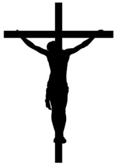 Naklejka premium Jesus Christ Crucifiction Silhouette