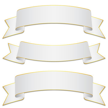 Set of white bands with gold edges