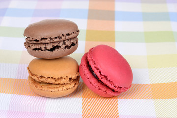 closeup of macaroons cookies