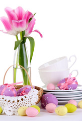 Place setting for Easter close up