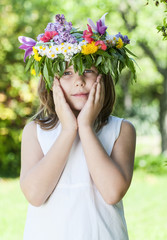 girl with a wreath